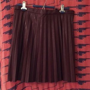 J. Crew vegan leather pleated mini